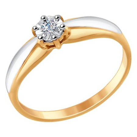 Кольцо, золото, бриллиант, 1011578